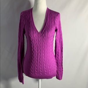 Fairway & Greene Bright Pink V-neck Sweater